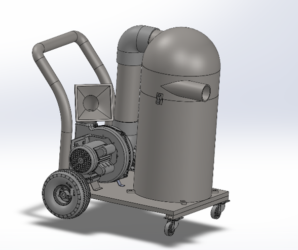 Vacuum excavator cart CAD layout